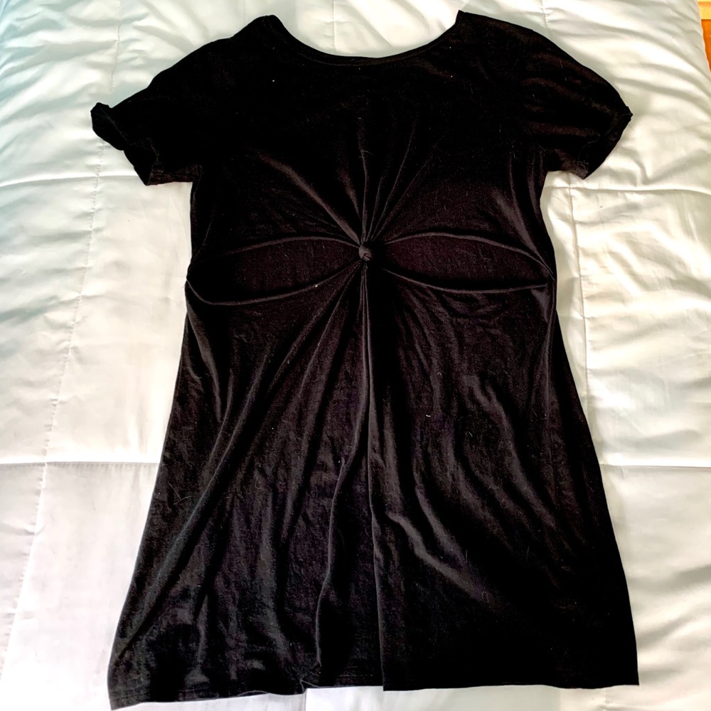 Black T-Shirt Dress w/ Cut-Outs